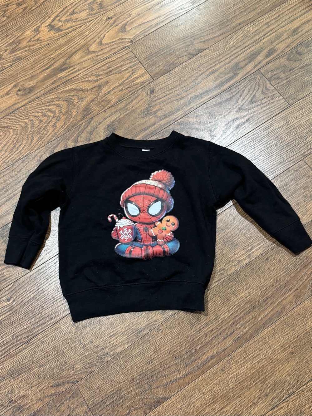 Kids Black Spider-Man Holiday Sweatshirt